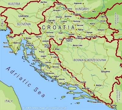 map of croatia