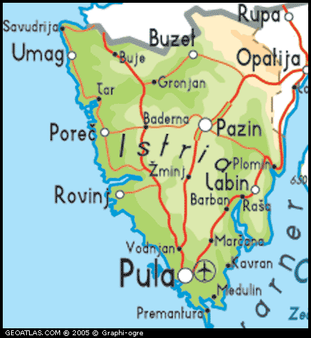 Map of Istria County