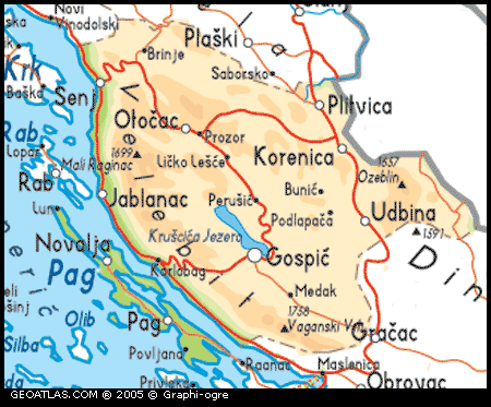 lika mapa Map of Lika and Senj County Map, Lika and Senj, Croatia Maps lika mapa