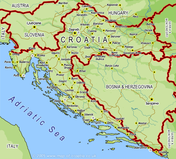 Large Map of Croatia, Croatia Atlas